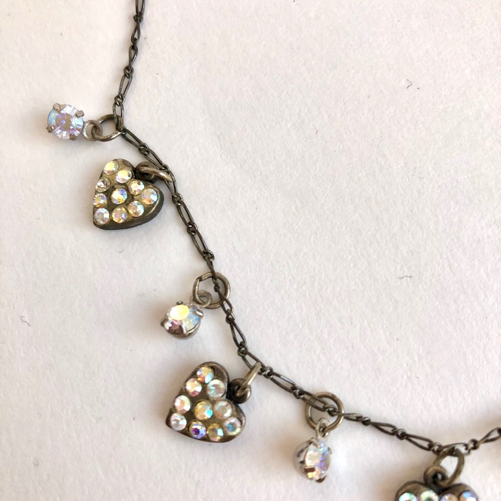 Vintage Heart Glass Works Studio Crystal Necklace View 3